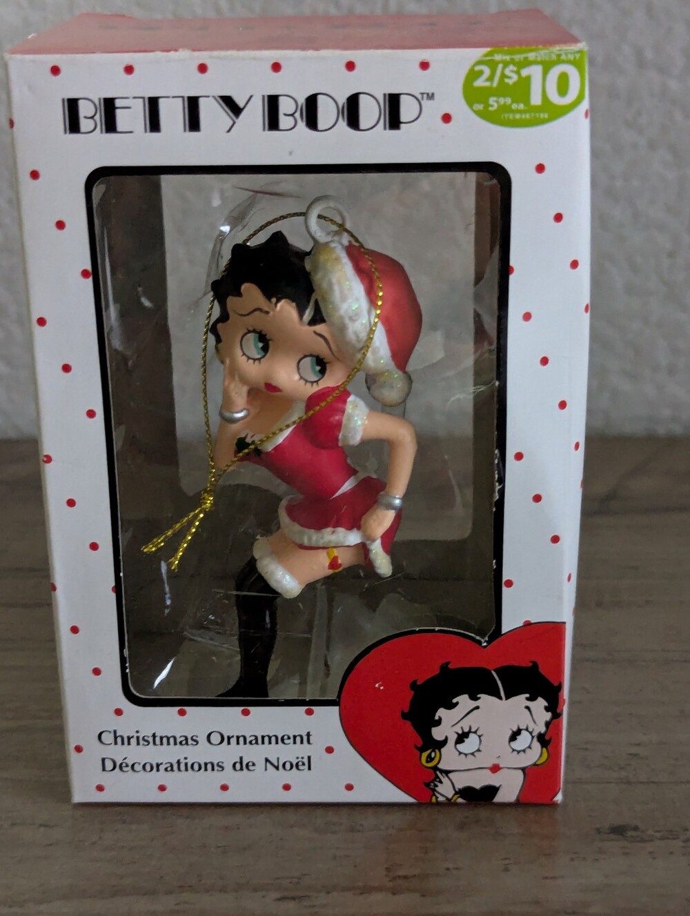 2010  Kurt Adler Betty Boop Santa Christmas Ornament NIB